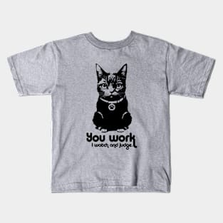 Cat and work Kids T-Shirt